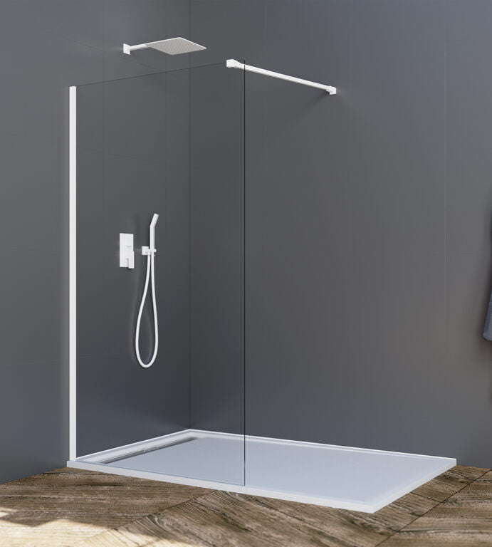 "SCREEN" PAROI DE DOUCHE WALK-IN FIXE - Blanc Transparent