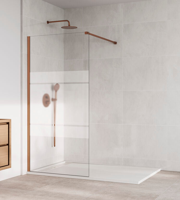 "SCREEN" PAROI DE DOUCHE WALK-IN FIXE - Cuivre Frost