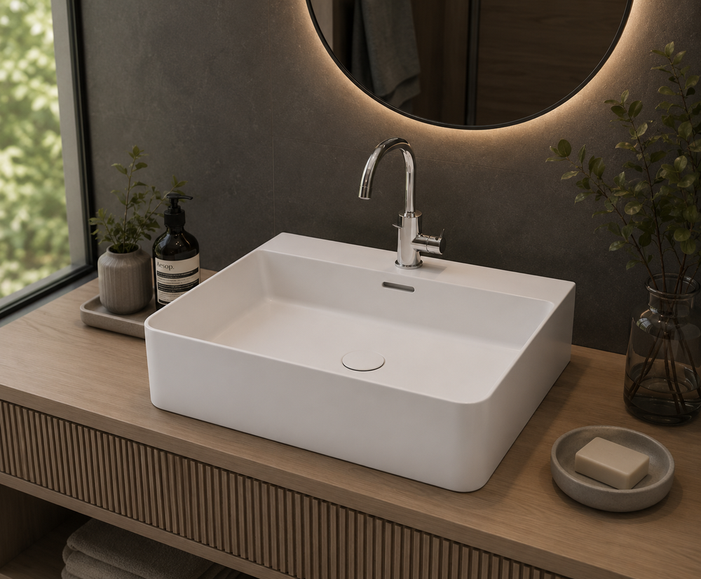 Lavabo en porcelaine à poser EUME