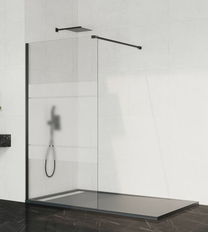"SCREEN" PAROI DE DOUCHE WALK-IN FIXE - Noir Frost