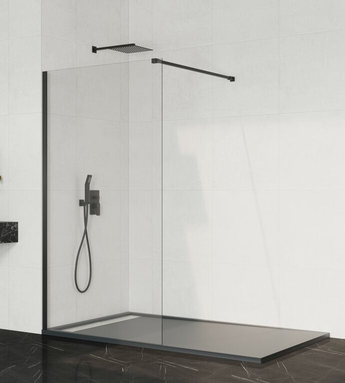 "SCREEN" PAROI DE DOUCHE WALK-IN FIXE - Noir Transparent