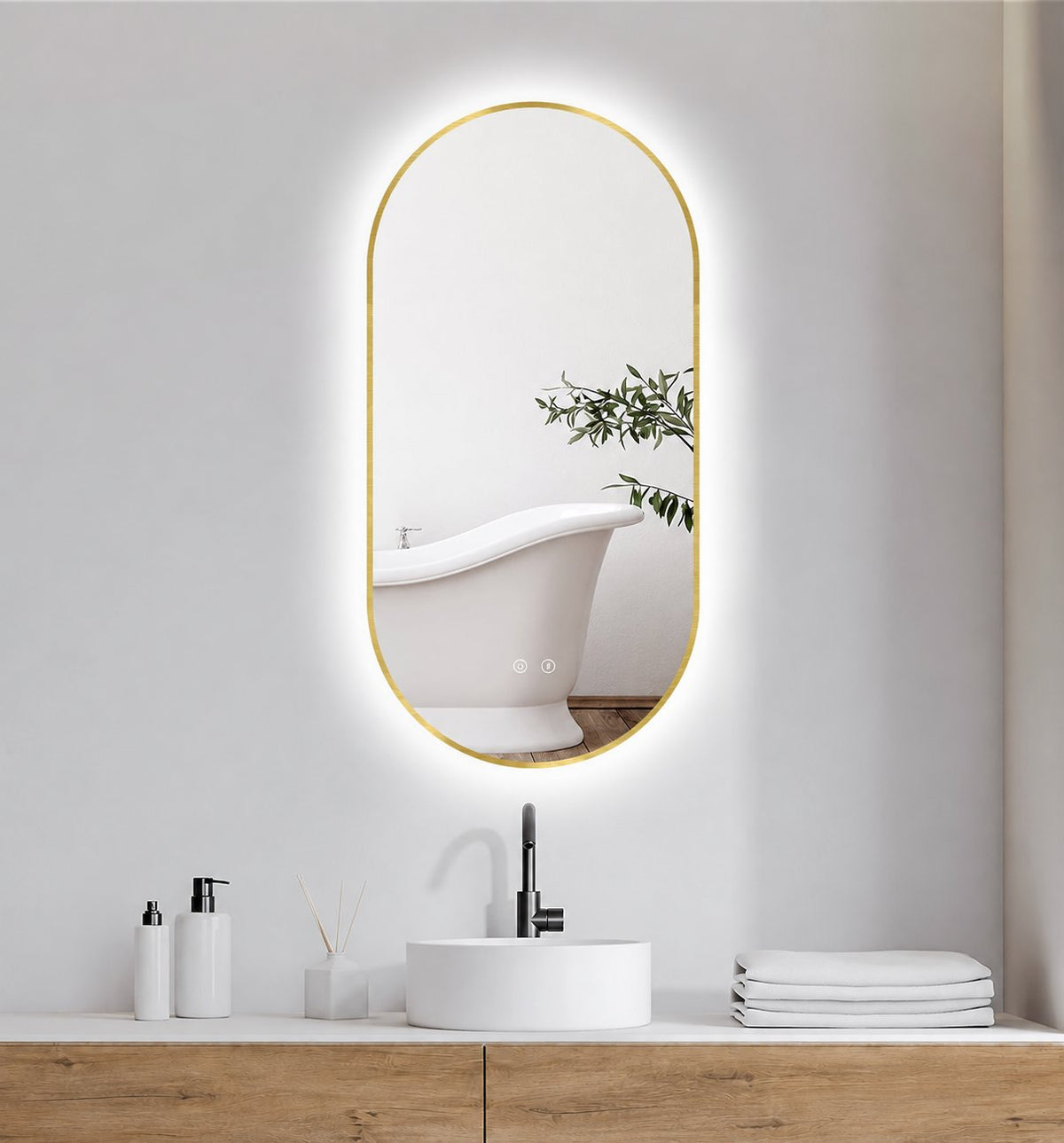 Miroir LED Selene Or & Noir