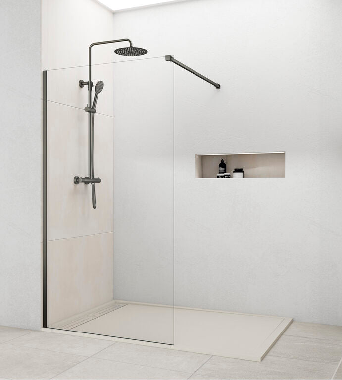 "SCREEN" PAROI DE DOUCHE WALK-IN FIXE - Titane Transparent