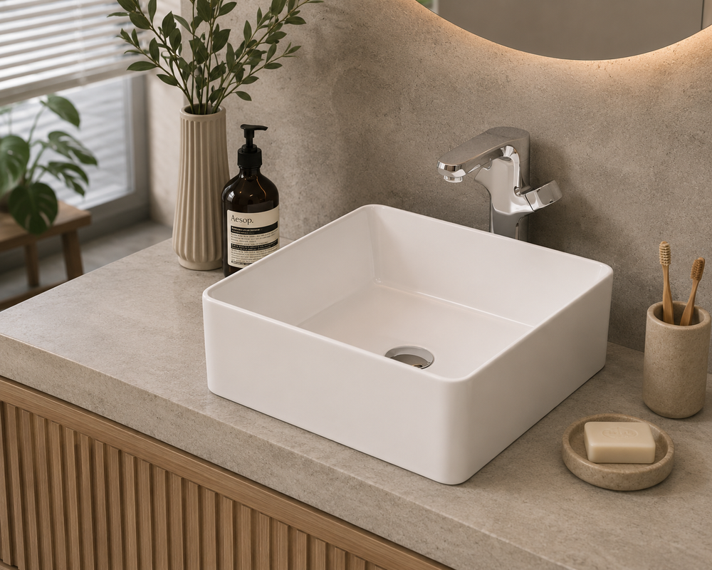 Lavabo à poser en porcelaine ANUBIS