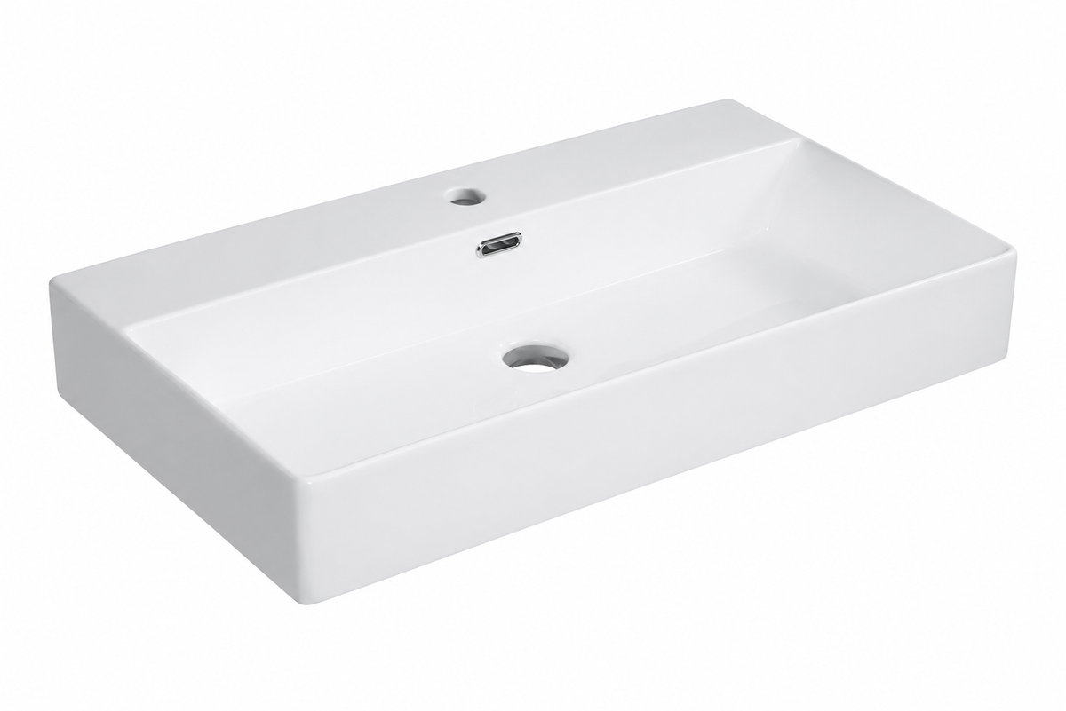 Lavabo en porcelaine sur meuble ARIES