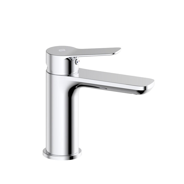 Badkamermeubelset VOLUM met wastafel + LED-spiegel + kolomkast van 140 cm + eengreepsmengkraan – steppenkleur – 80/100/120 cm